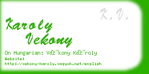 karoly vekony business card